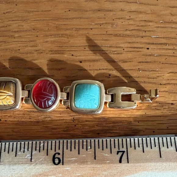 Kenneth Jay Lane Gold Scarab Vintage Bracelet - Picture 4 of 11